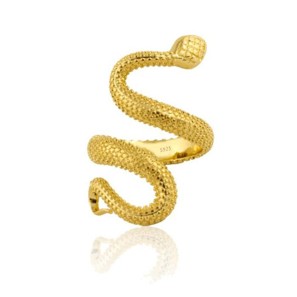 Sterling Silver Snake Ring - Floral Fawna