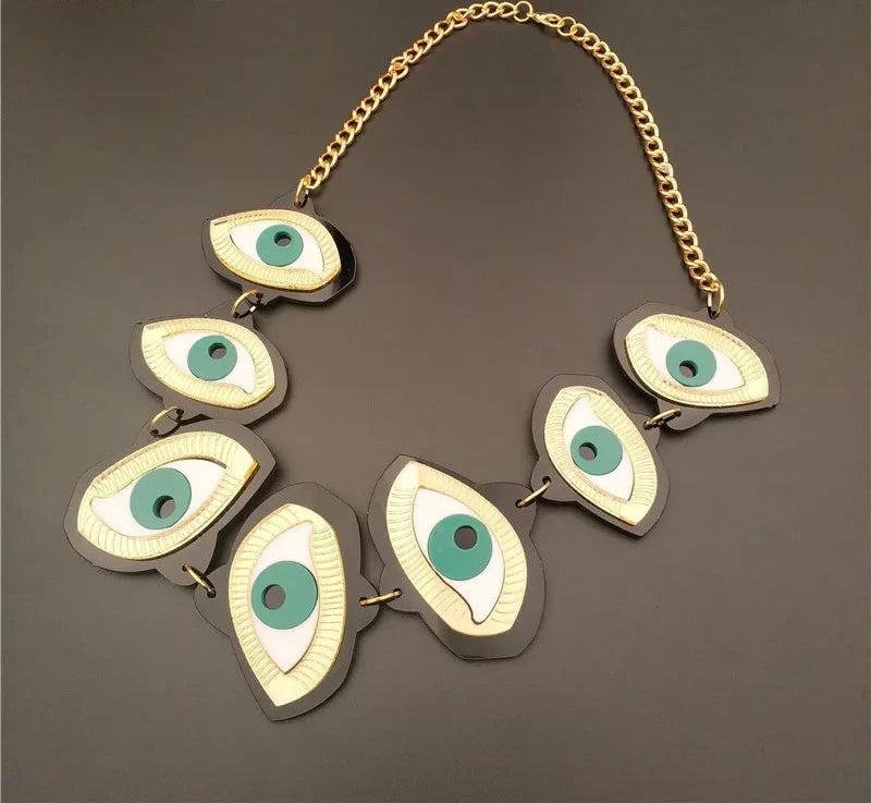 Green Eyes Earrings &amp; Necklace Set