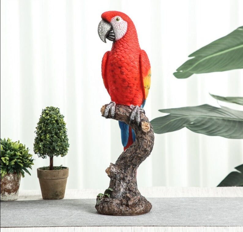 Scarlet Macaw Parrot Ornament - Floral Fawna