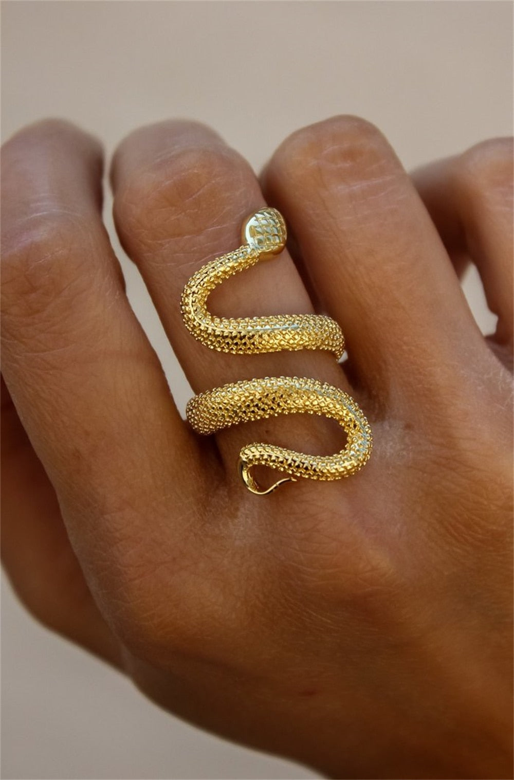 Sterling Silver Snake Ring - Floral Fawna