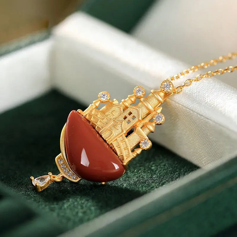 Red Jasper Castle Necklace - Floral Fawna