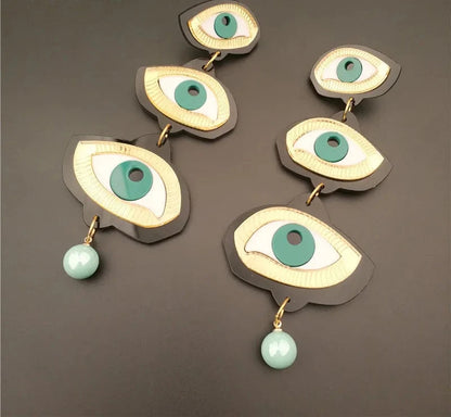 Green Eyes Earrings &amp; Necklace Set