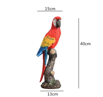 Scarlet Macaw Parrot Ornament - Floral Fawna