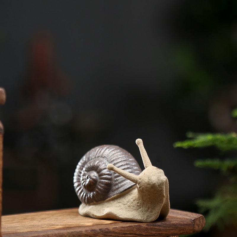 Ceramic Snail Ornament - Floral Fawna