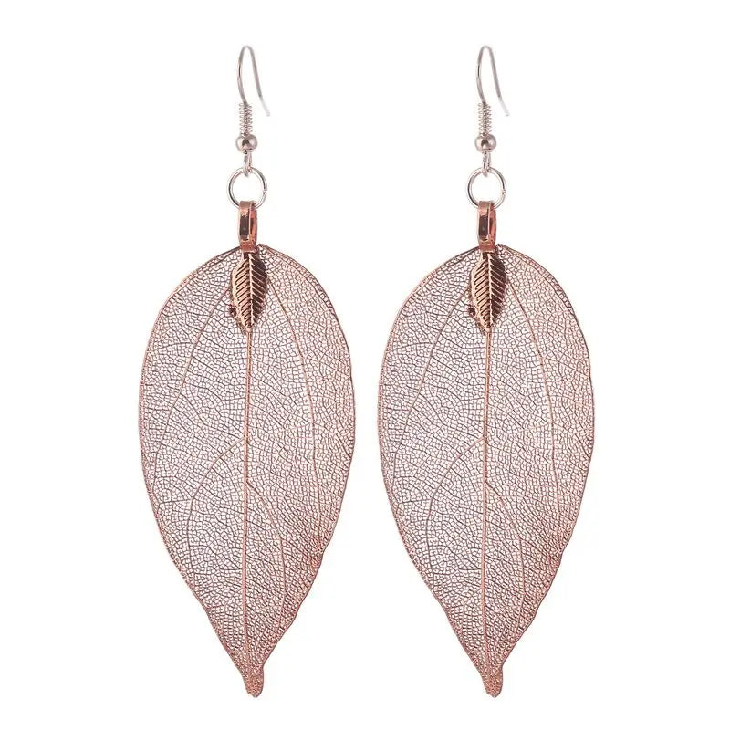 Real Leaf Earrings - Floral Fawna