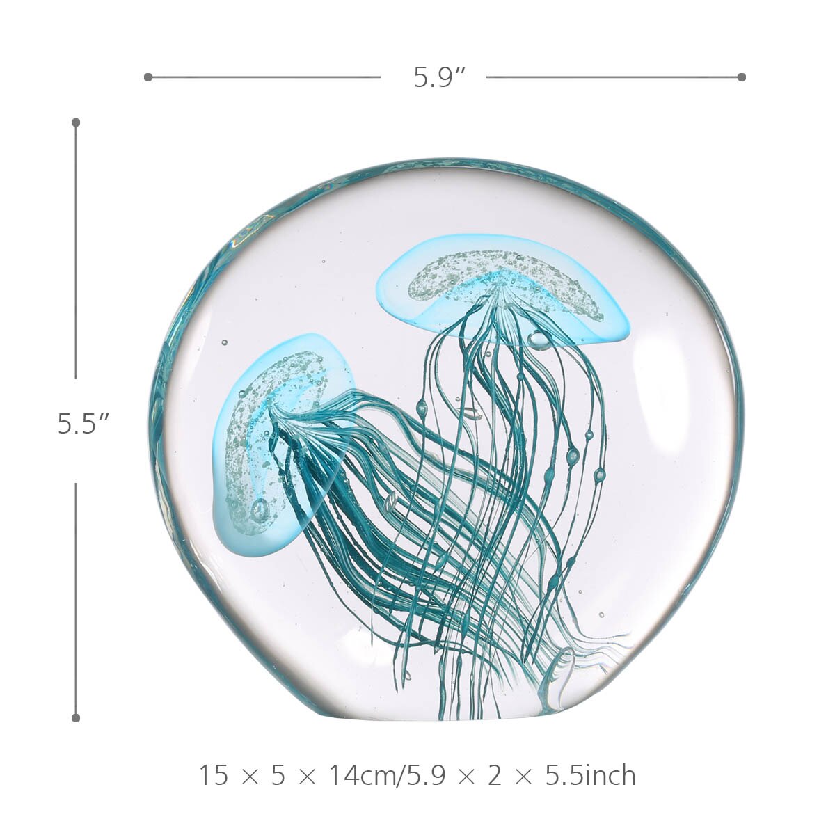 Blue Jellyfish Glass Ornament - Floral Fawna