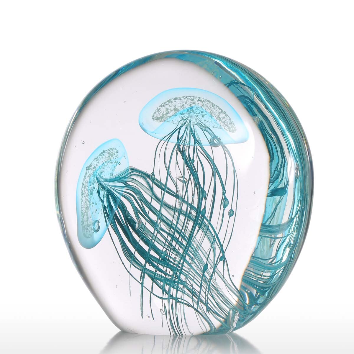 Blue Jellyfish Glass Ornament - Floral Fawna