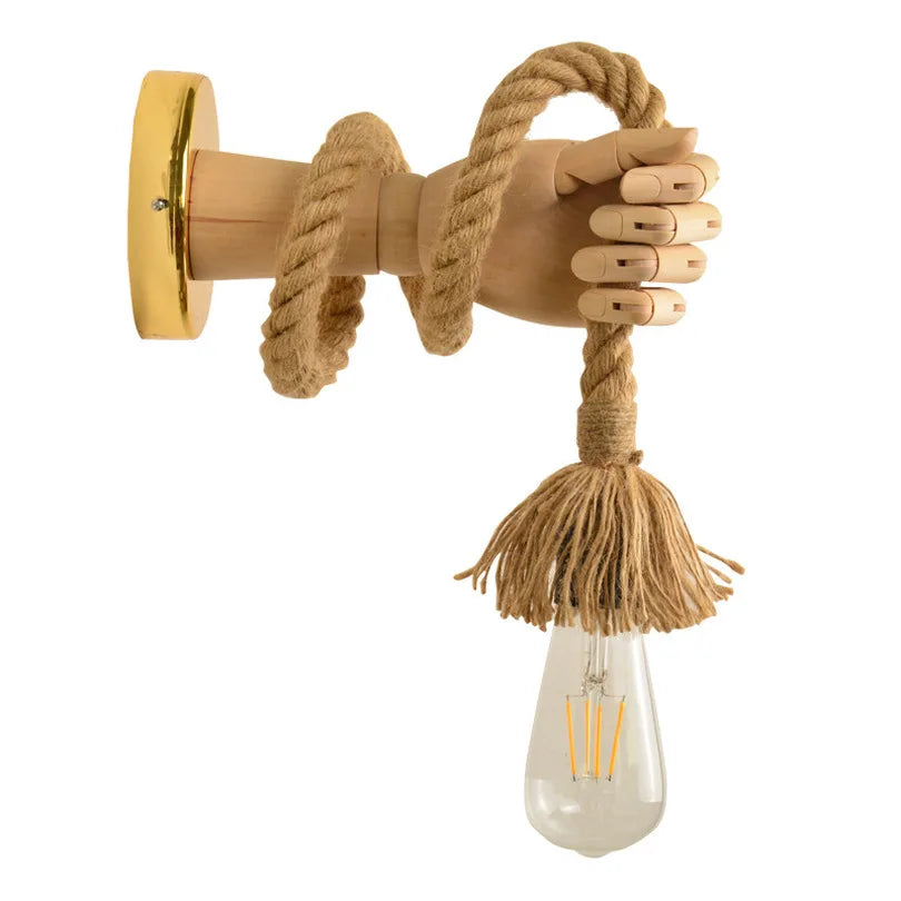 Hand &amp; Rope Wall Lamp - Floral Fawna