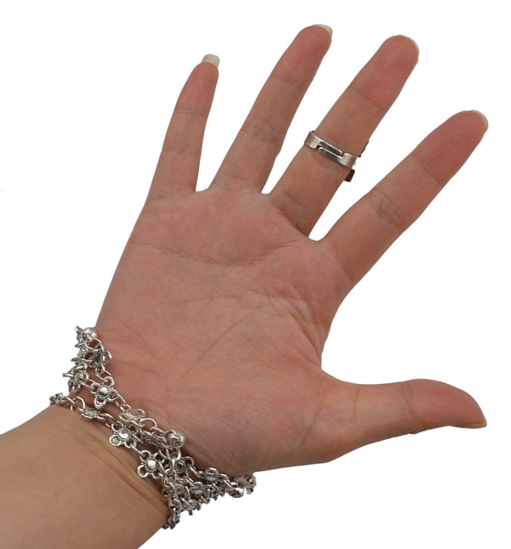 Bohemian Chain Flower Finger Bracelet - Floral Fawna