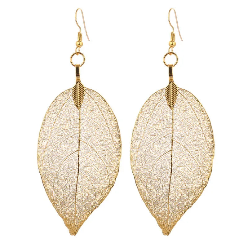 Real Leaf Earrings - Floral Fawna