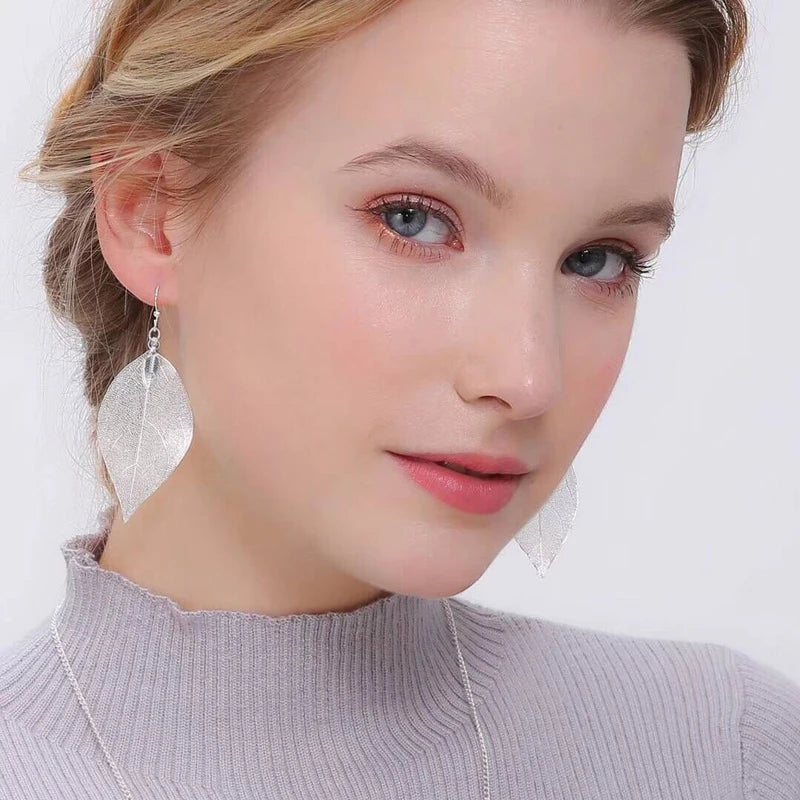 Real Leaf Earrings - Floral Fawna