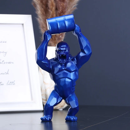 Angry Gorilla Sculpture - Floral Fawna