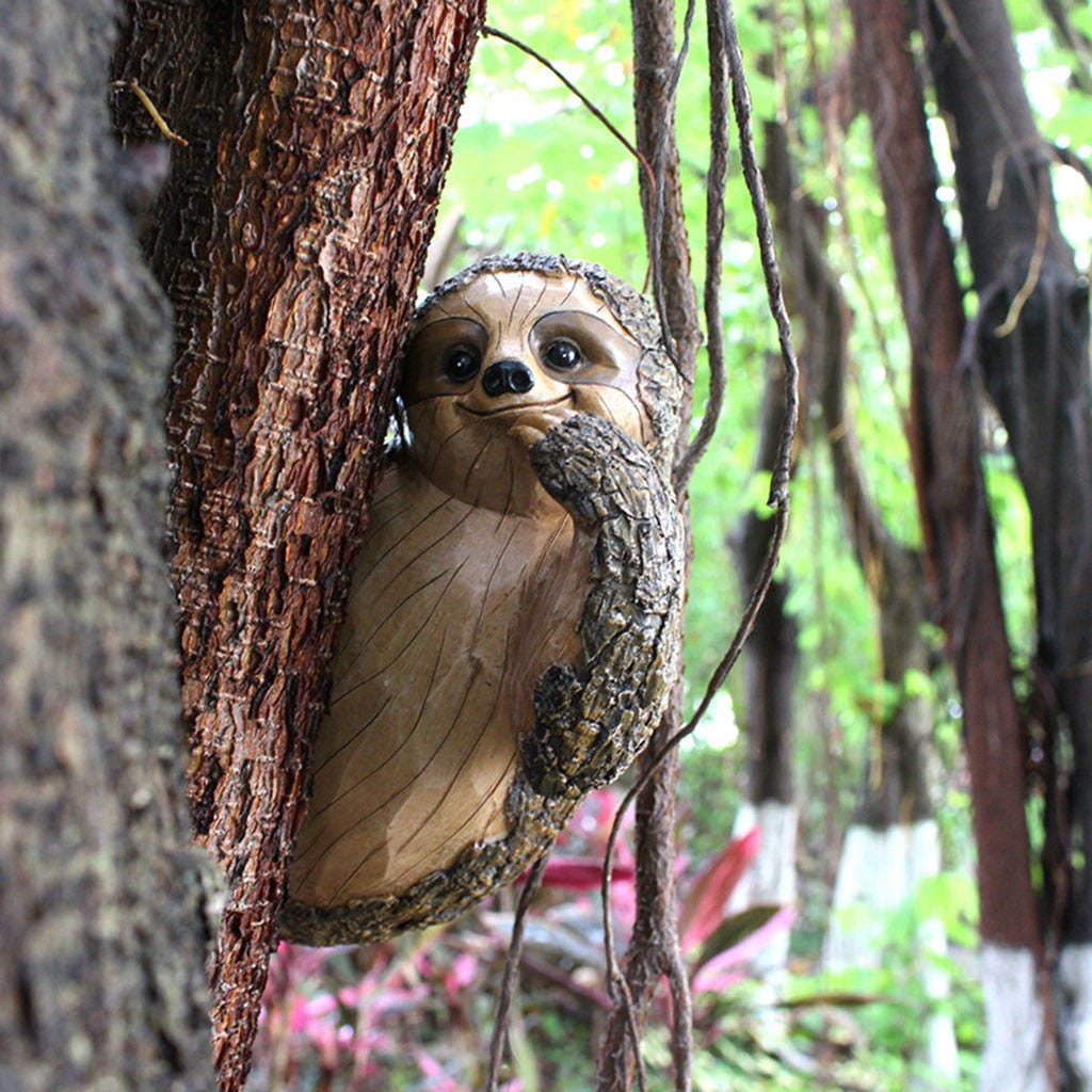 Sloth Tree Sculpture - Floral Fawna