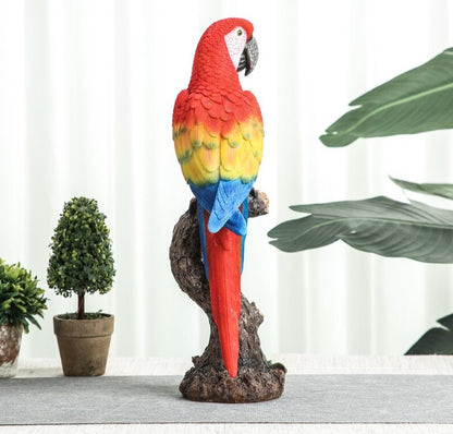 Scarlet Macaw Parrot Ornament - Floral Fawna