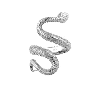 Sterling Silver Snake Ring - Floral Fawna