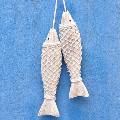 Nautical Wooden Fish Hanging - Floral Fawna