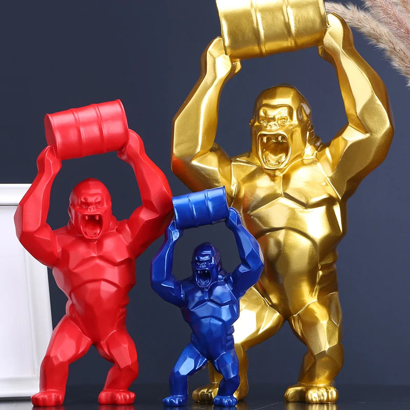 Angry Gorilla Sculpture - Floral Fawna