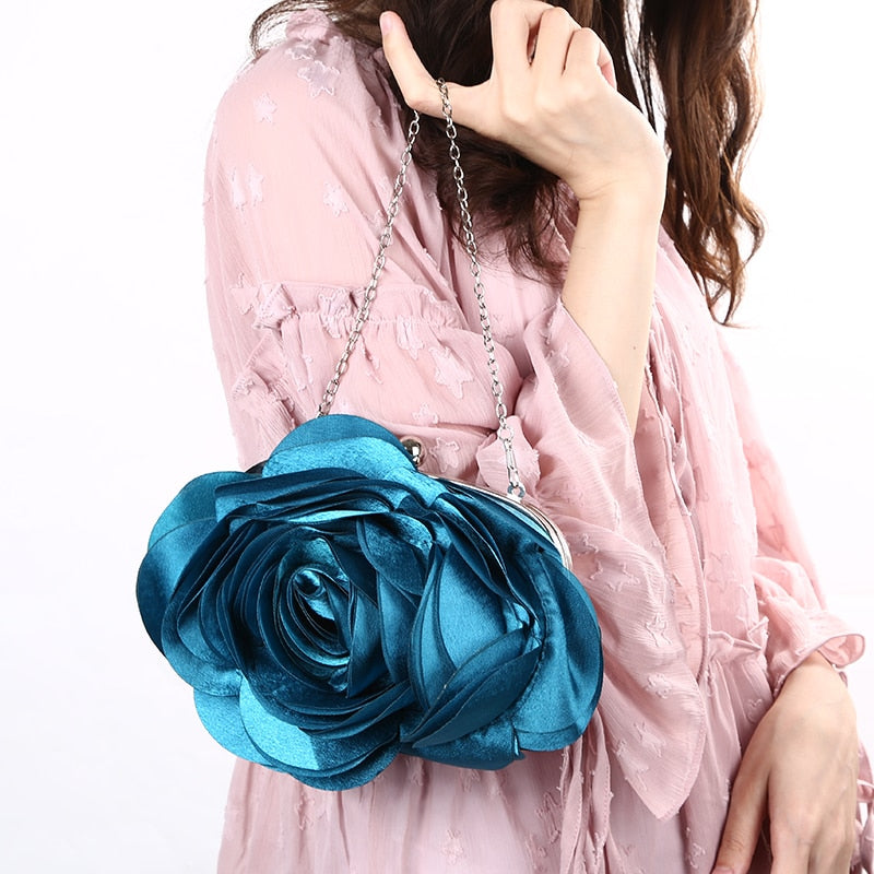 3D Rose Clutch Bag - Floral Fawna