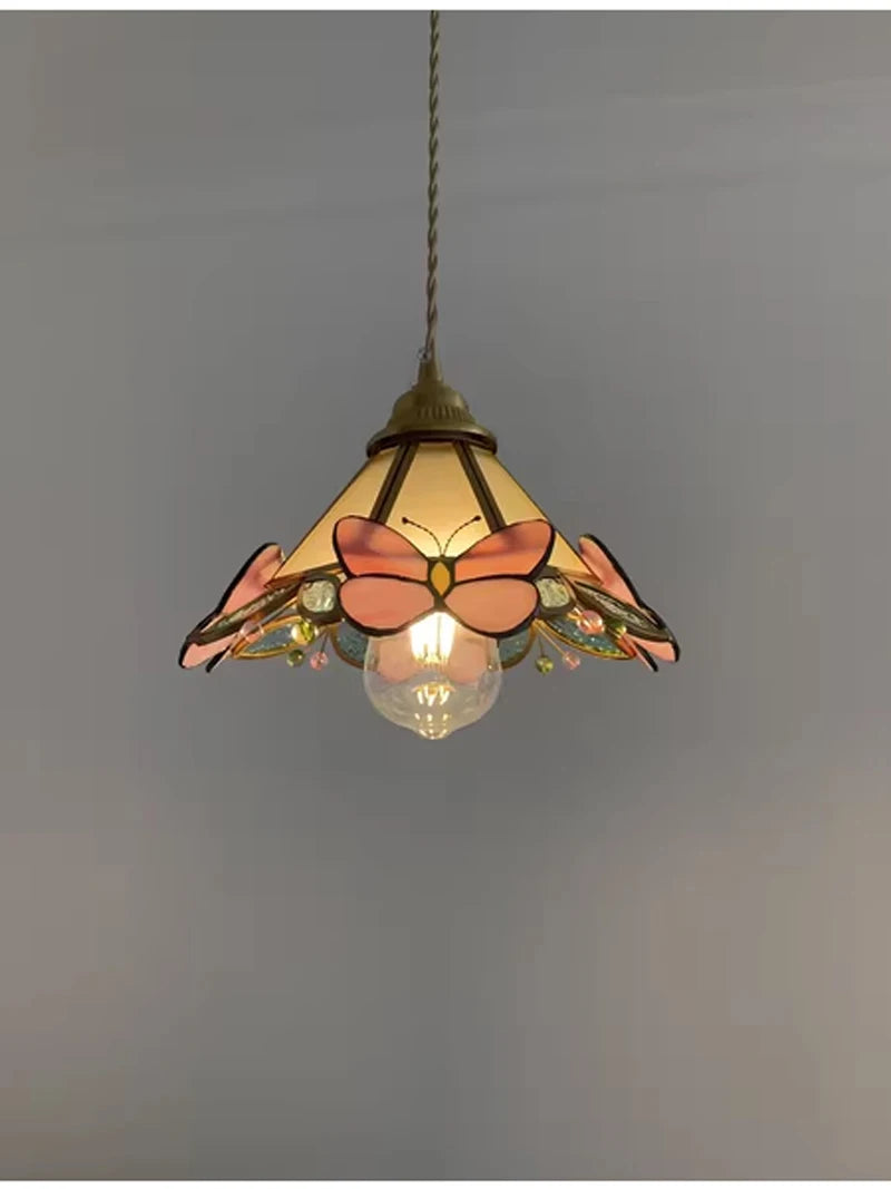 Glass Butterfly Pendant Light