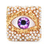 Pearl and Eye Square Brooch - Floral Fawna