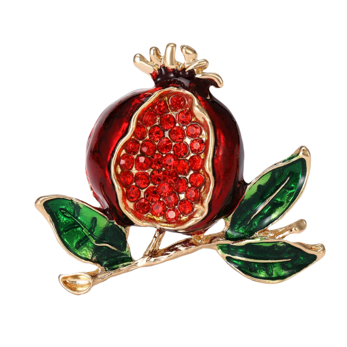 Pomegranate Rhinestone Brooch - Floral Fawna