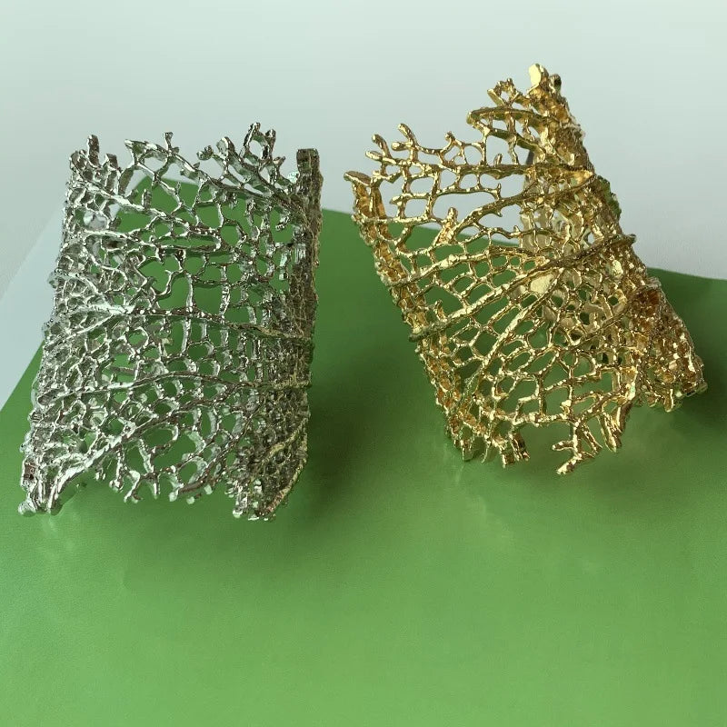 Coral Open Bracelet - Floral Fawna