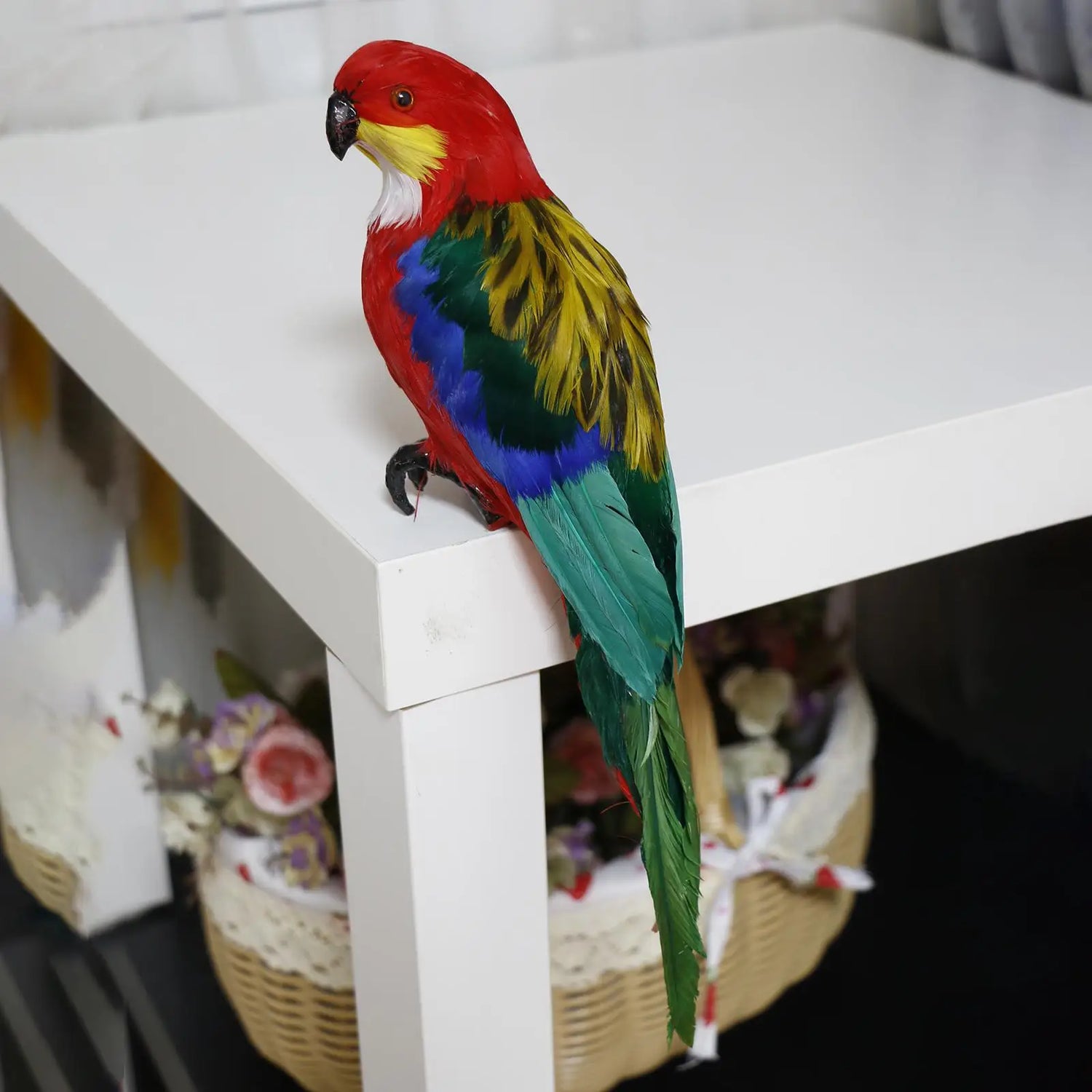 Realistic Macaw Sculpture - Floral Fawna