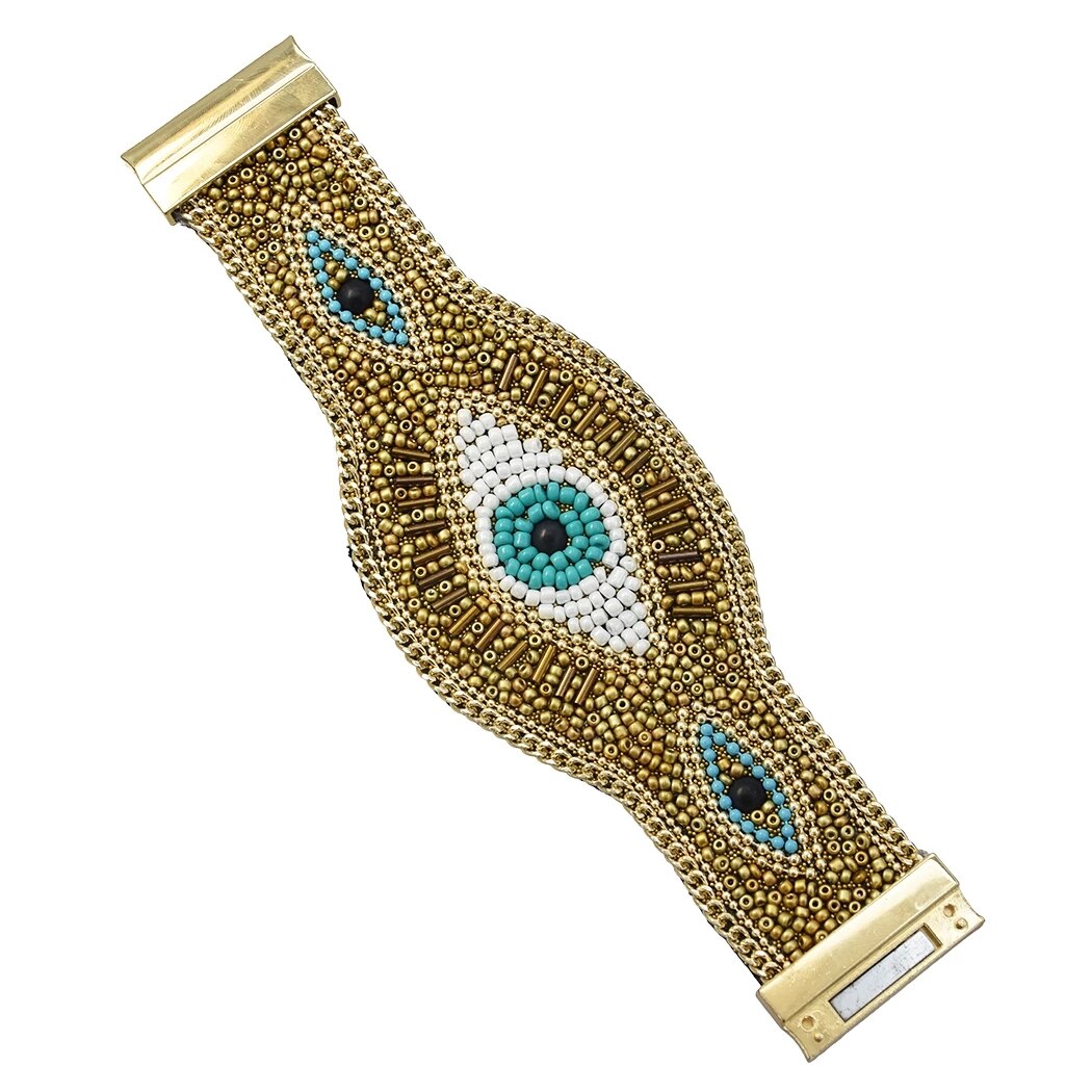 Evil Eye Beaded Bracelet - Floral Fawna