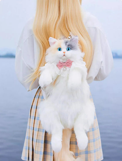 Realistic Plush Cat Backpack