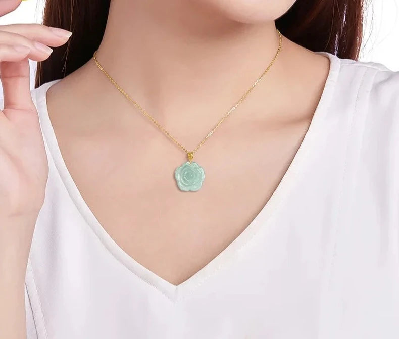 Jade Rose Necklace - Floral Fawna