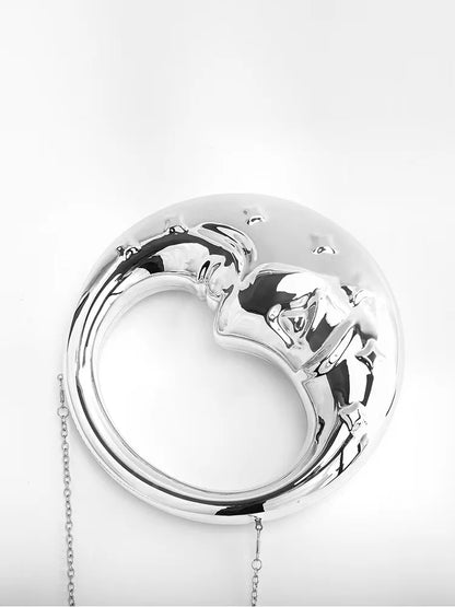 Crescent Moon Clutch Bag - Floral Fawna