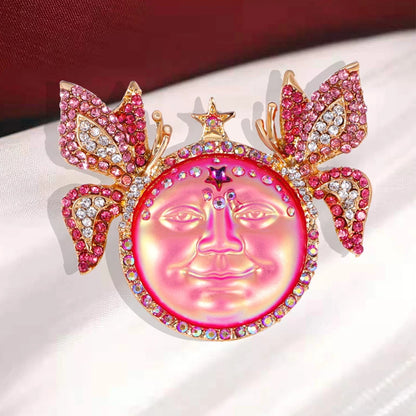 Holographic Butterfly Face Brooch - Floral Fawna