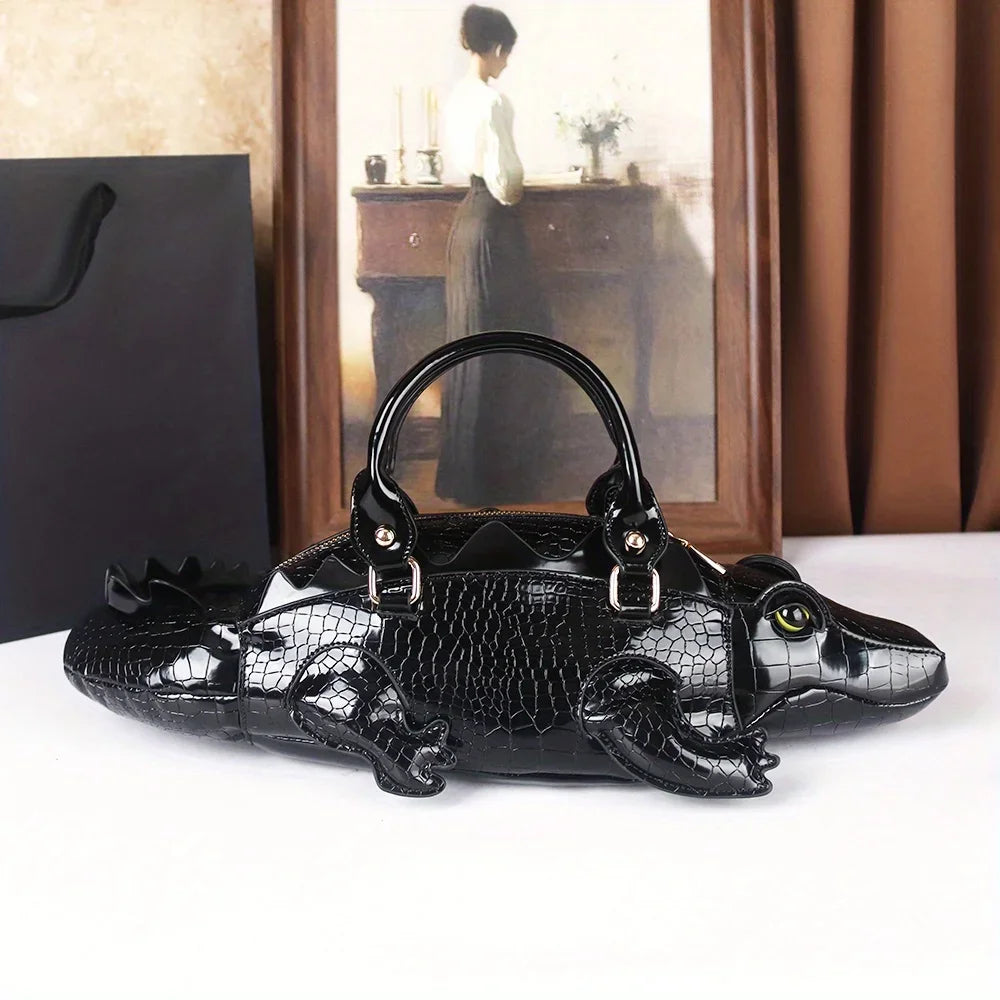 3D Alligator Crossbody Bag - Floral Fawna