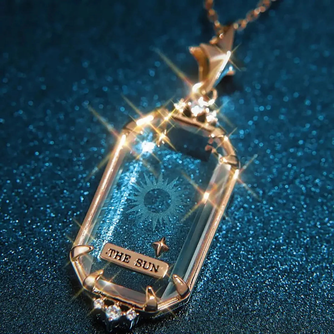 Celestial Tarot Card Necklace - Floral Fawna
