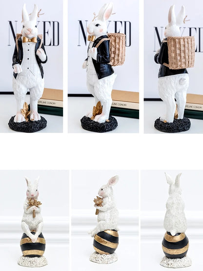Royal Rabbit Family Figurines - Floral Fawna