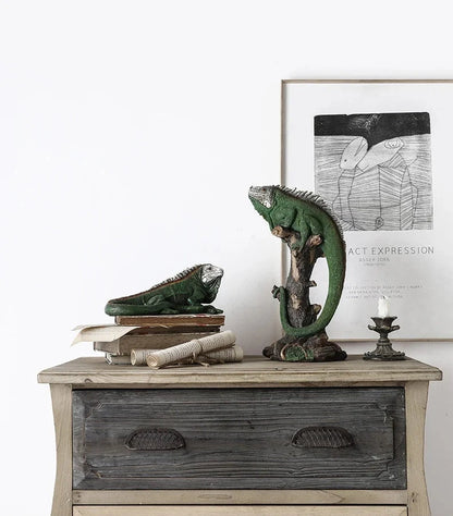 Realistic Iguana Sculpture - Floral Fawna