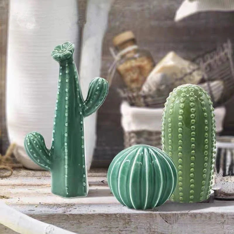 Ceramic Cactus Sculptures - Floral Fawna
