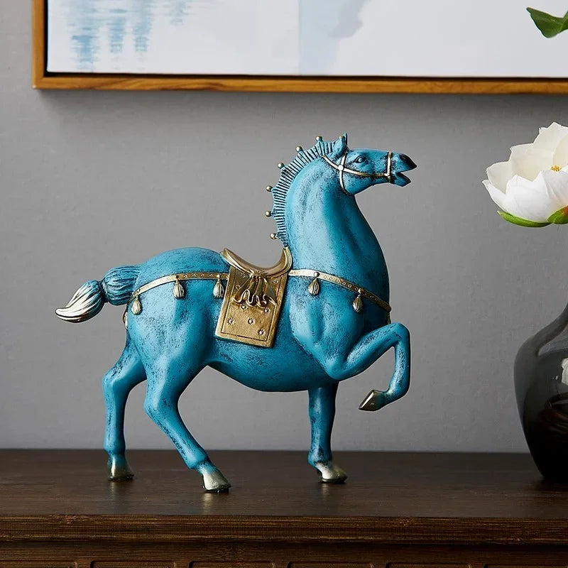 Royal Blue Horse Ornament - Floral Fawna