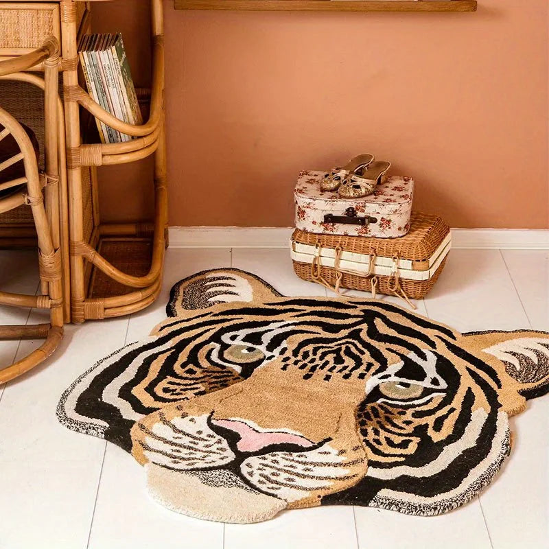Big Cat Face Mat - Floral Fawna