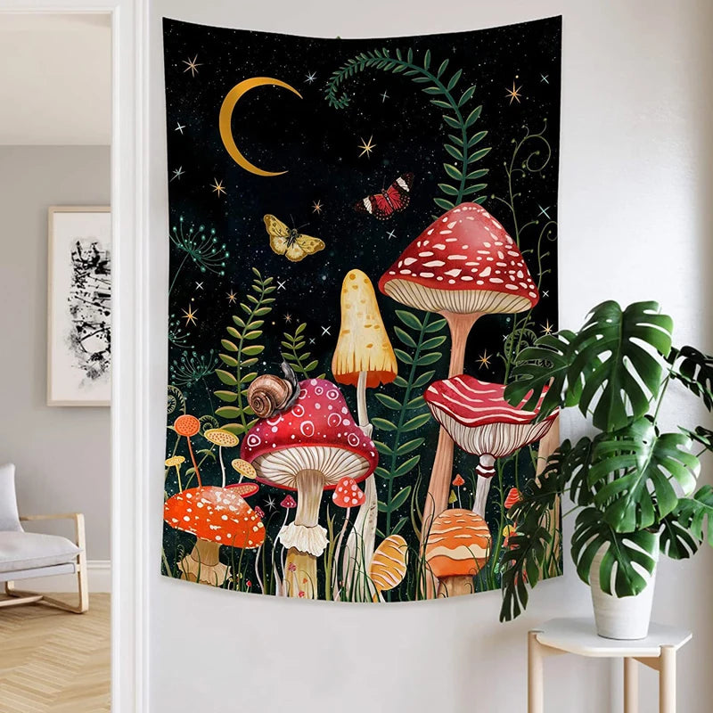 Mushroom Tapestry Wall Hanging