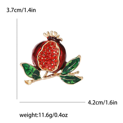 Pomegranate Rhinestone Brooch - Floral Fawna