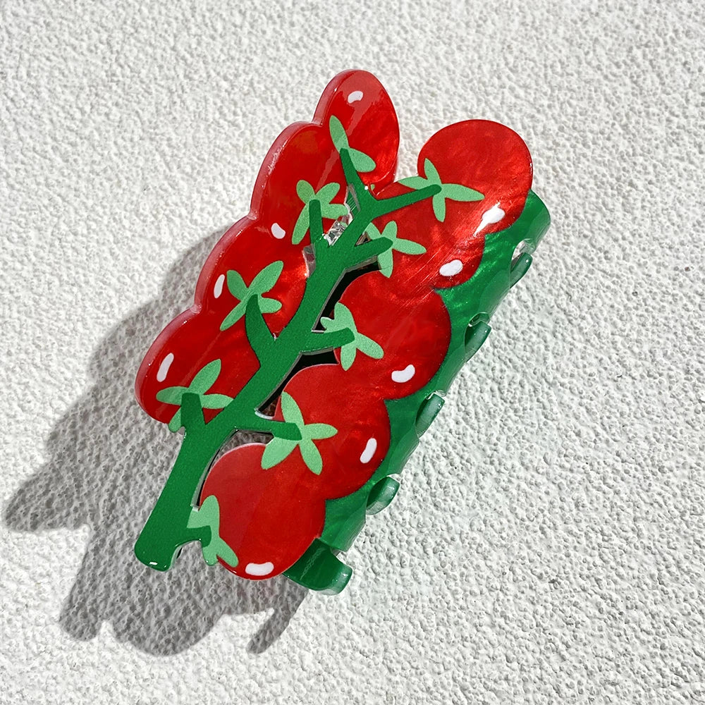 Vegetable Acrylic Hair Clip - Floral Fawna