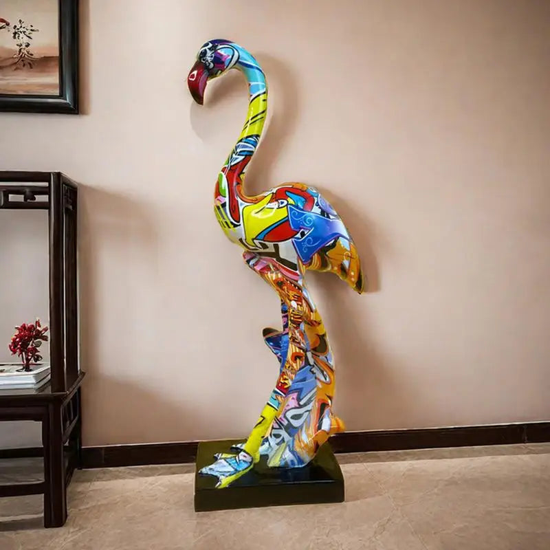 Abstract Flamingo Sculpture - Floral Fawna