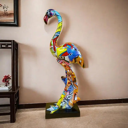 Abstract Flamingo Sculpture - Floral Fawna