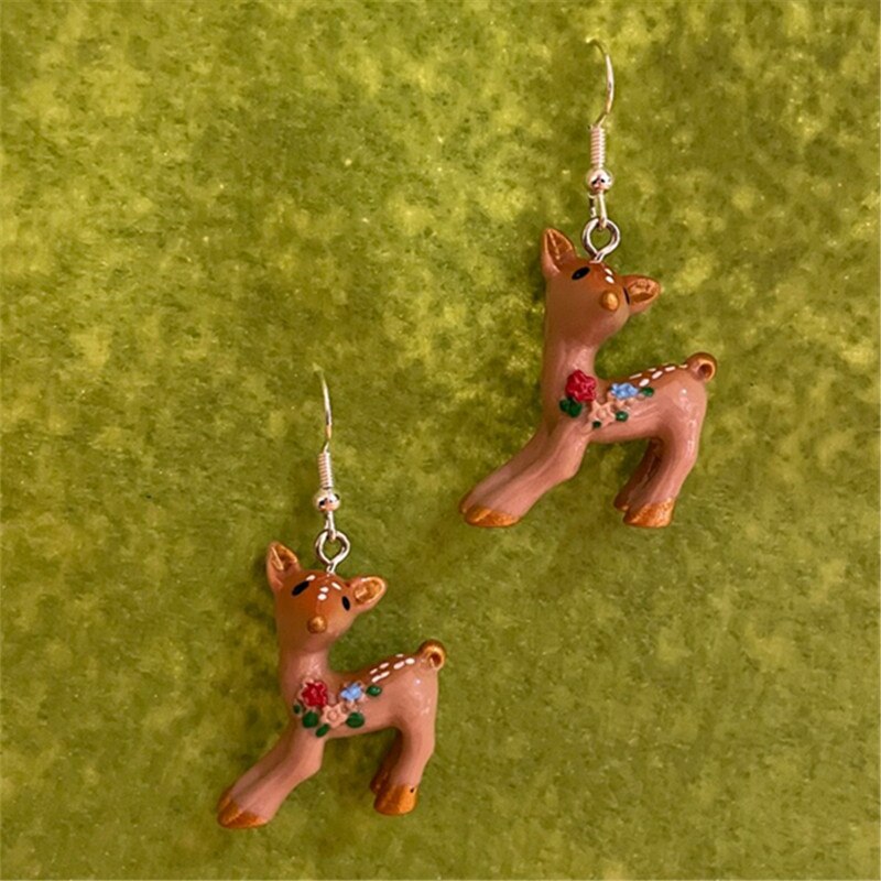 Flower Deer Earrings - Floral Fawna