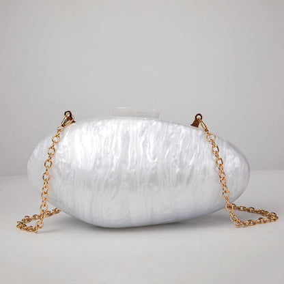 Pearl Acrylic Clutch - Floral Fawna