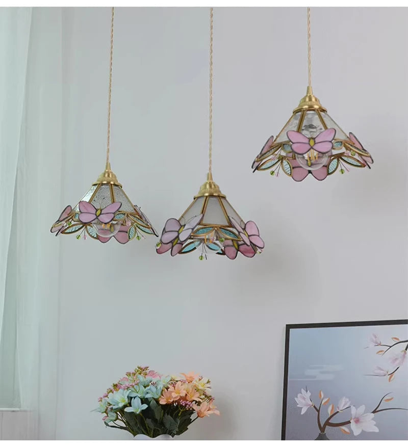 Glass Butterfly Pendant Light