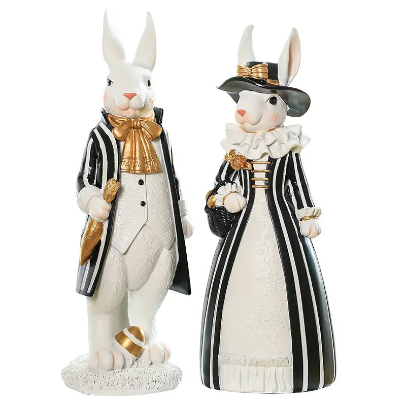 Royal Rabbit Family Figurines - Floral Fawna