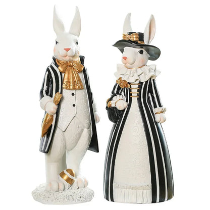 Royal Rabbit Family Figurines - Floral Fawna