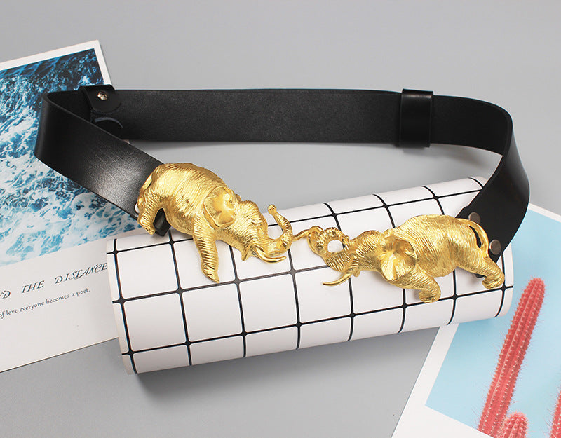 Luxury Elephant Statement Belt - Floral Fawna